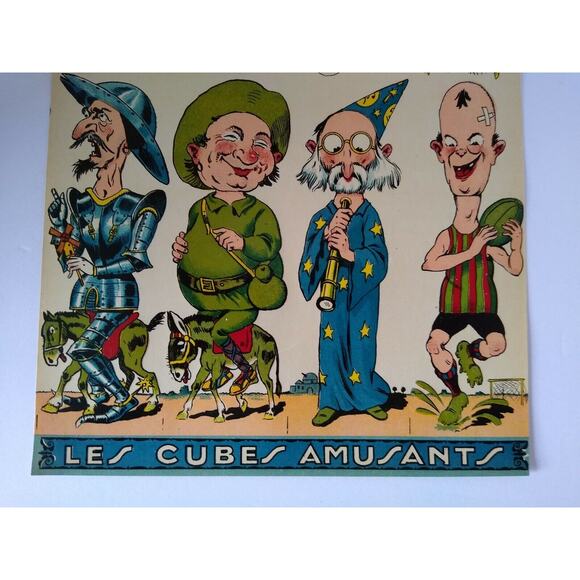 Vintage Print Original Game Cube Artwork France 8 Different Wizard Creature 1920 - Picture 7 of 12